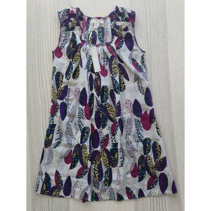 NWT Trinity 100% Silk Feather Print Blouse